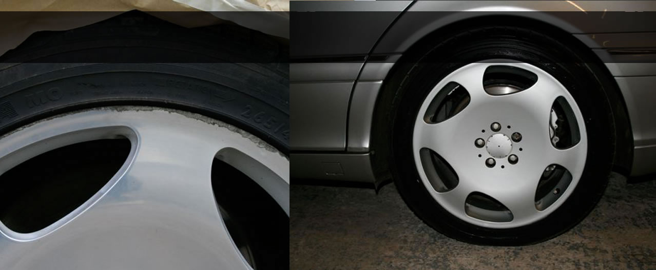 Damage to car before and after repair